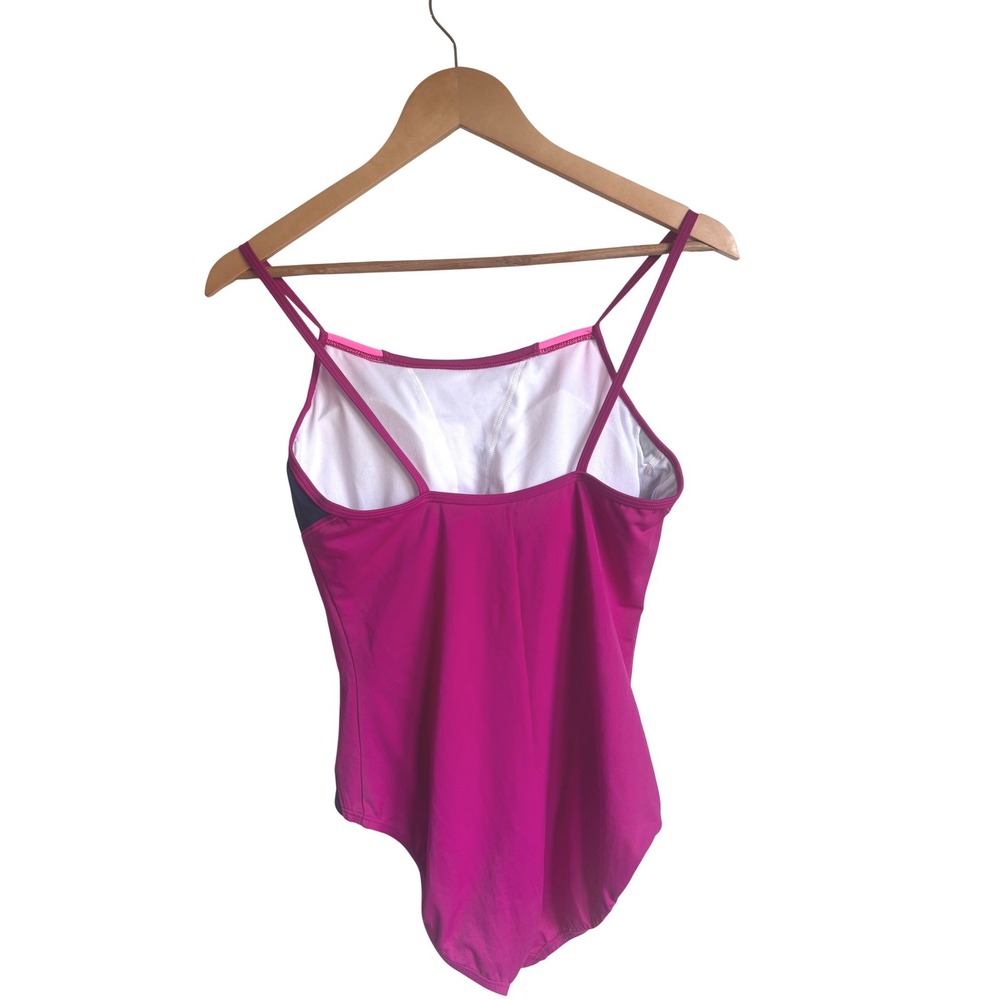Nike Womens Colorblock One Piece Swimsuit Fuchsia Pink Navy NESS7358 Large - Picture 2 of 7